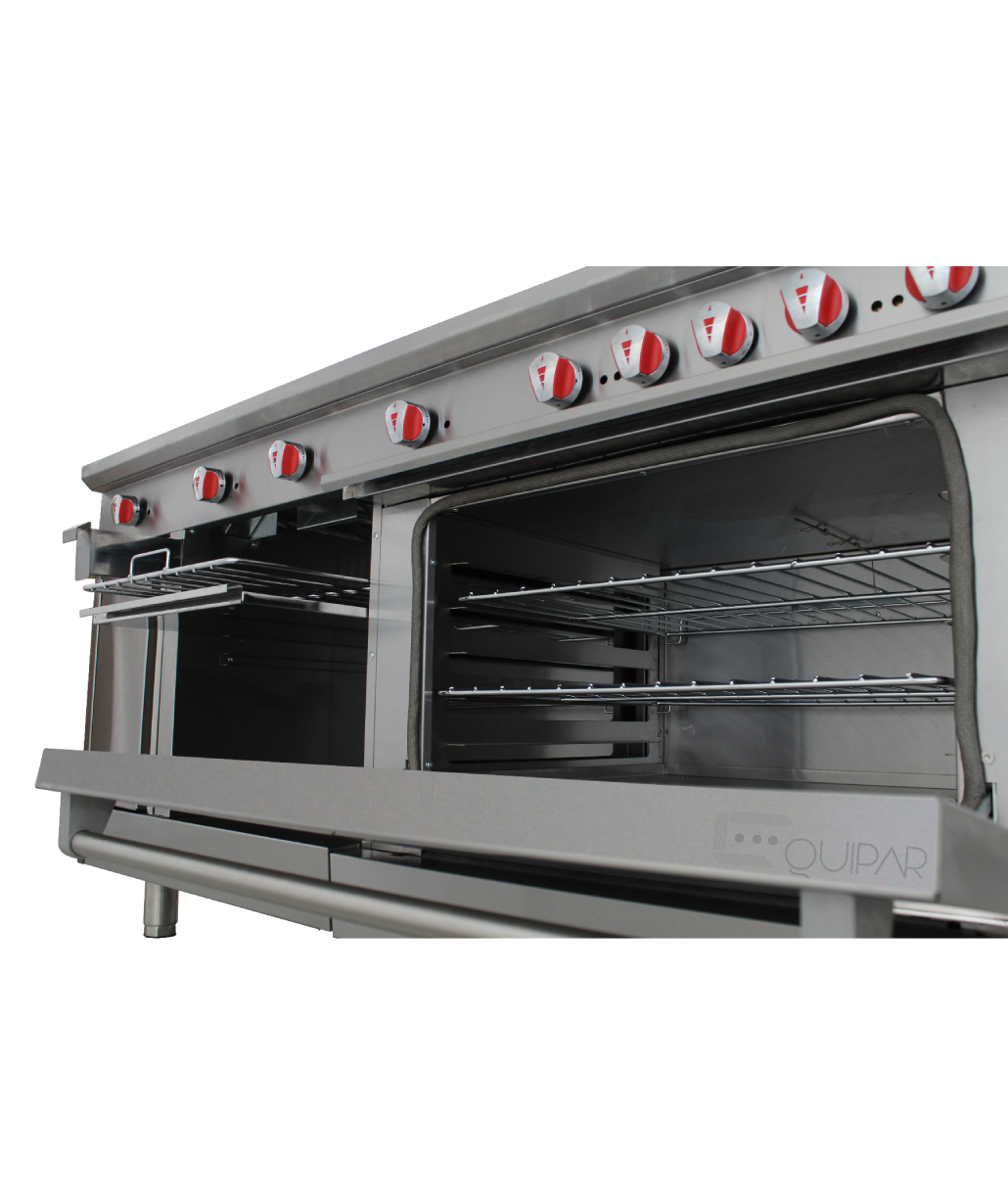 ESTUFA CON 4 QUEMADORES 24", HORNO, ASADOR 12", PLANCHA 24", GRATINADOR Y FREIDOR 12" DRAGO UNIVERSAL PD