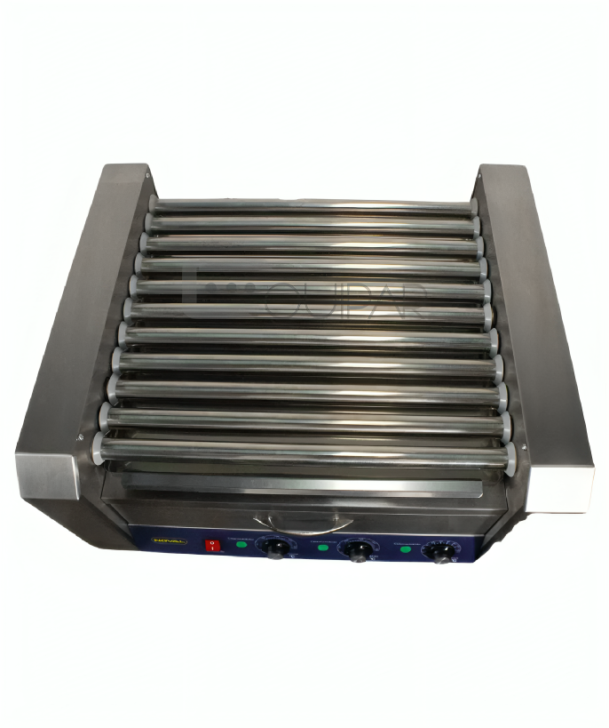 MAQUINA DE HOTDOGS CON GABINETE PARA PAN CAP. 9.5LT. 11 RODILLOS NOVAL MHD-11P