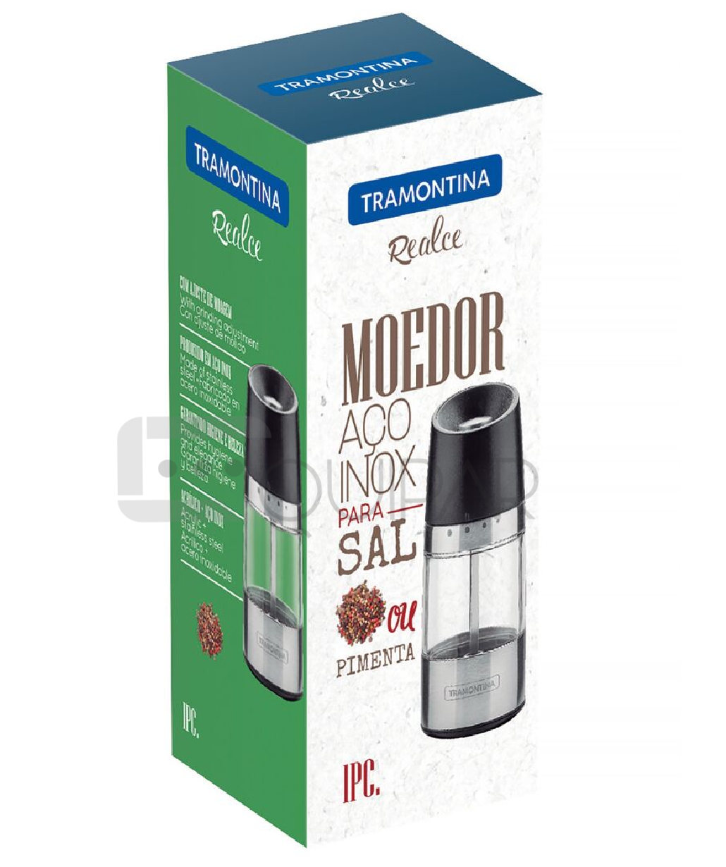 MOLINILLO DE SAL Y PIMIENTA DE ACERO INOXIDABLE Y ACRILICO TRAMONTINA 61653100