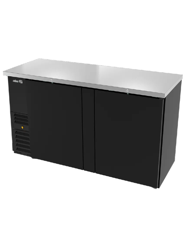 CONTRA BARRA REFRIGERADA SLIM LINE EN VINYL NEGRO - 2 PUERTAS SOLIDAS ASBER ABBC-24-60 HC