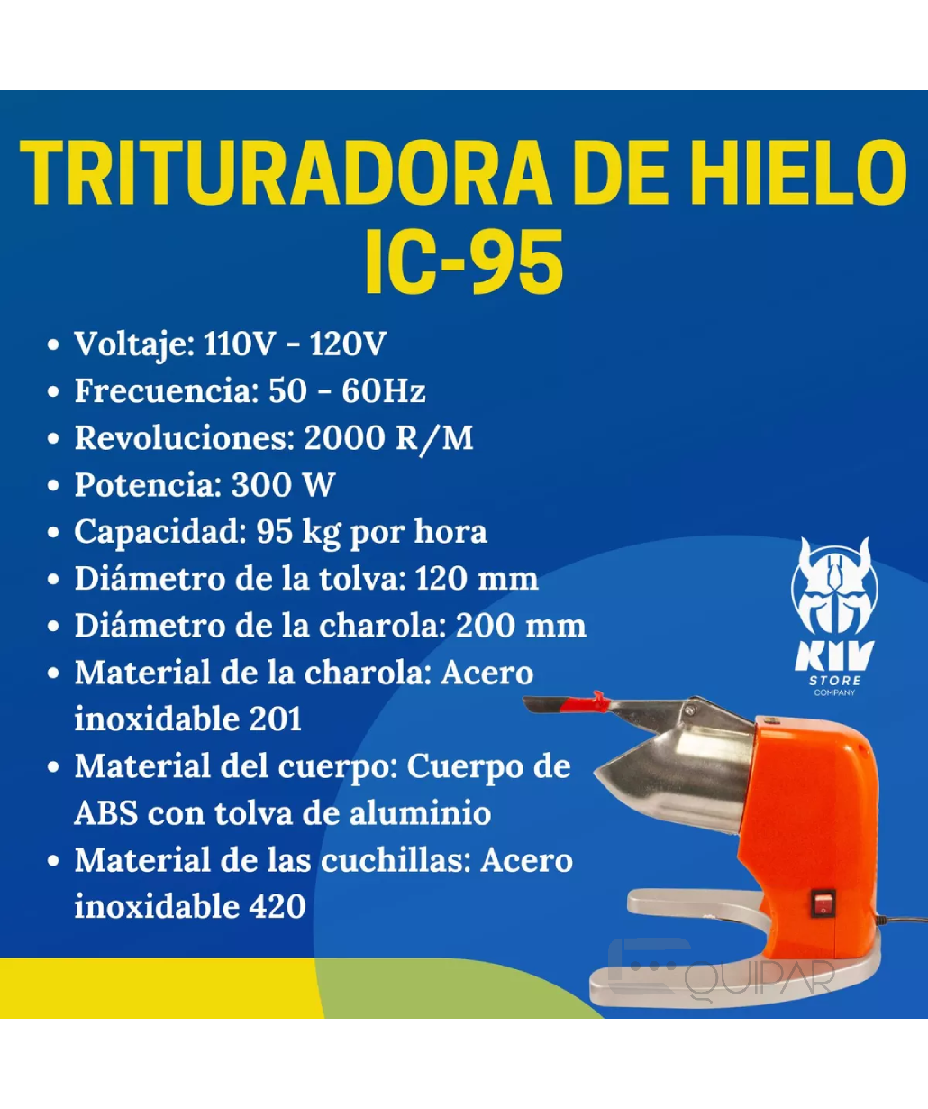 TRITURADORA DE HIELO CAP DE PROC. 95KG/H NOVAL IC-95
